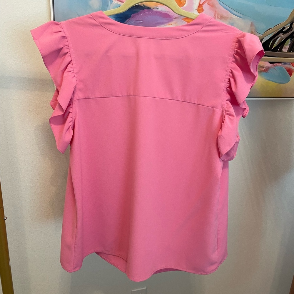 Pink Ruffled Sleeve Top Cottagecore - Picture 5 of 8